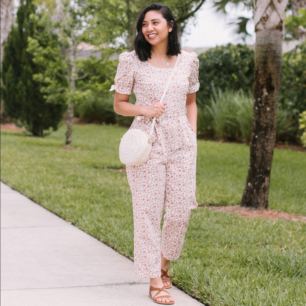Gal Meets Glam Iris Floral Jumpsuit